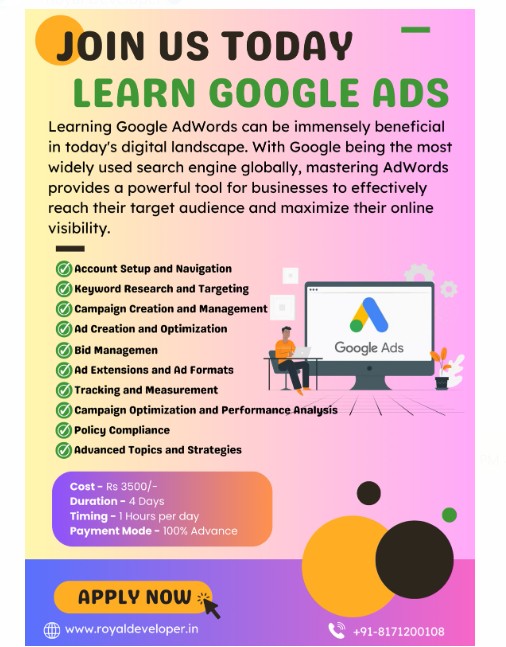 Master Google AdWords in 7 Days: Exclusive Training by Royal Developer Cover