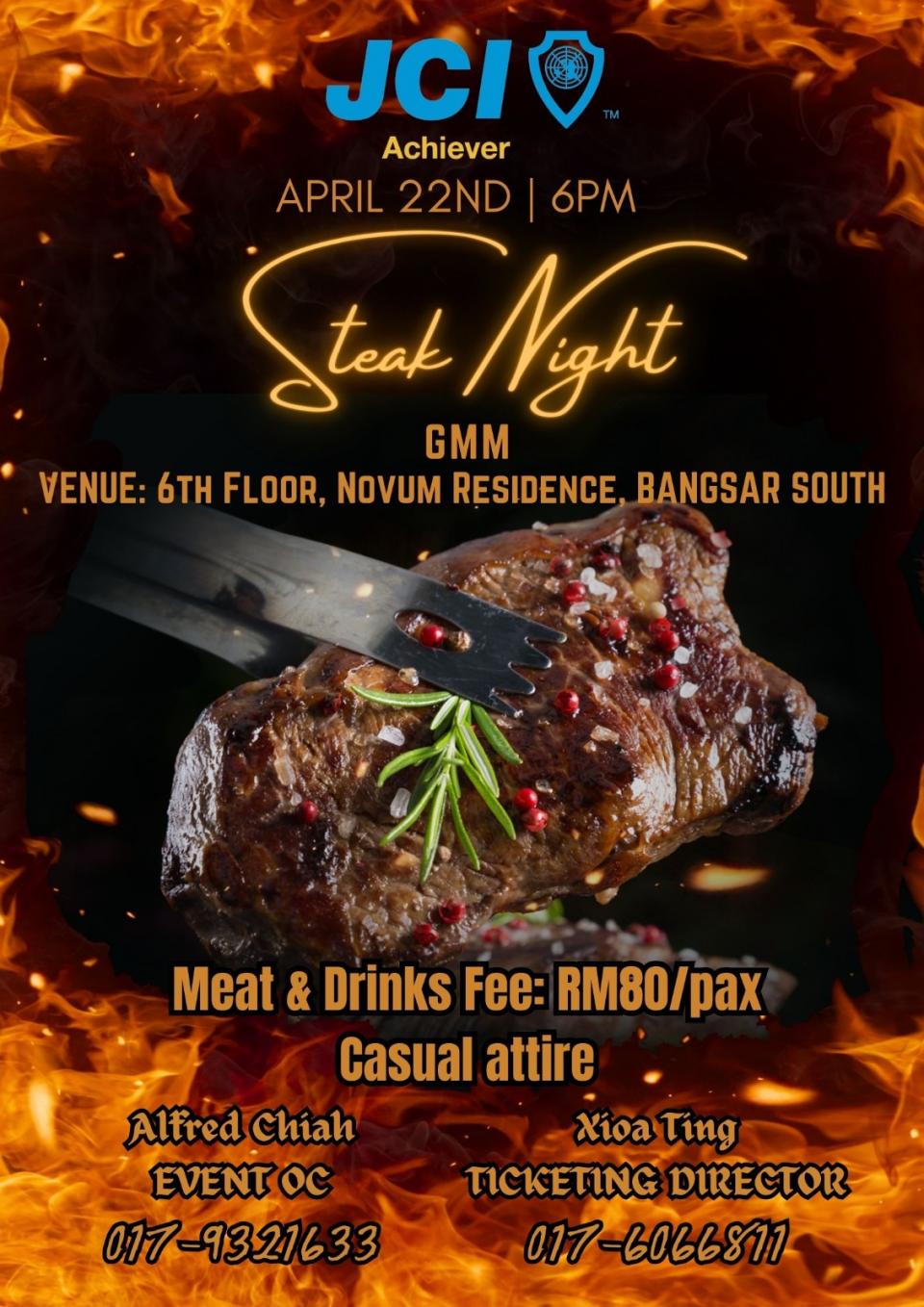 JCI Achiever Steak Night Cover