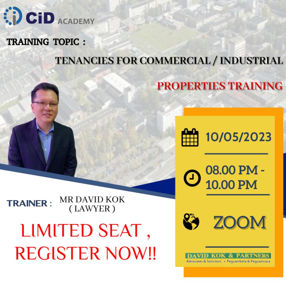 TENANCIES FOR COMMERCIAL / INDUSTRIAL PROPERTIES TRAINING Cover