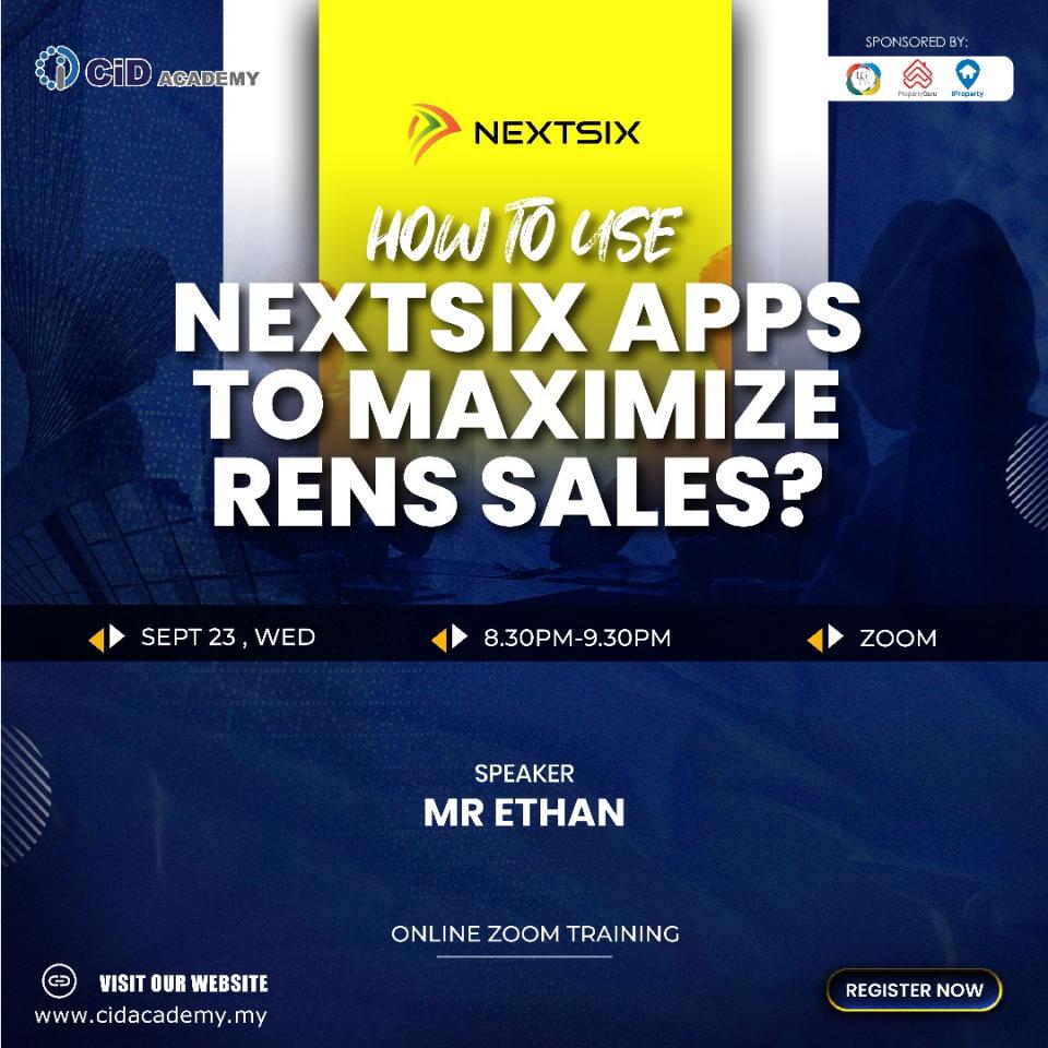 REAL ESTATE TECH TALK : HOW TO USE NEXTSIX APPS TO MAXIMIZE RENS SALES ? by Mr Ethan Cover