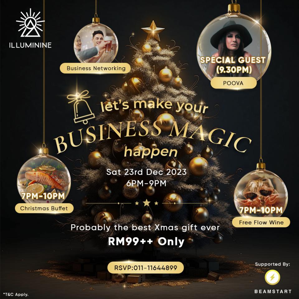 Christmas Eve Party: Buffet Dinner + Free Flow Wine + Business Networking Cover