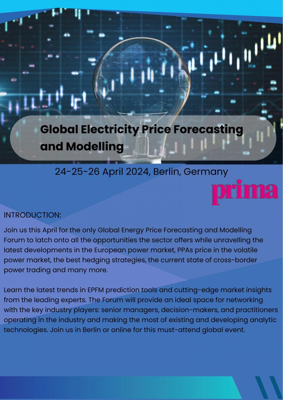 The  Global Electricity Price Forecasting and Modelling Forum  24-25-26 April 2024, Berlin Germany Cover