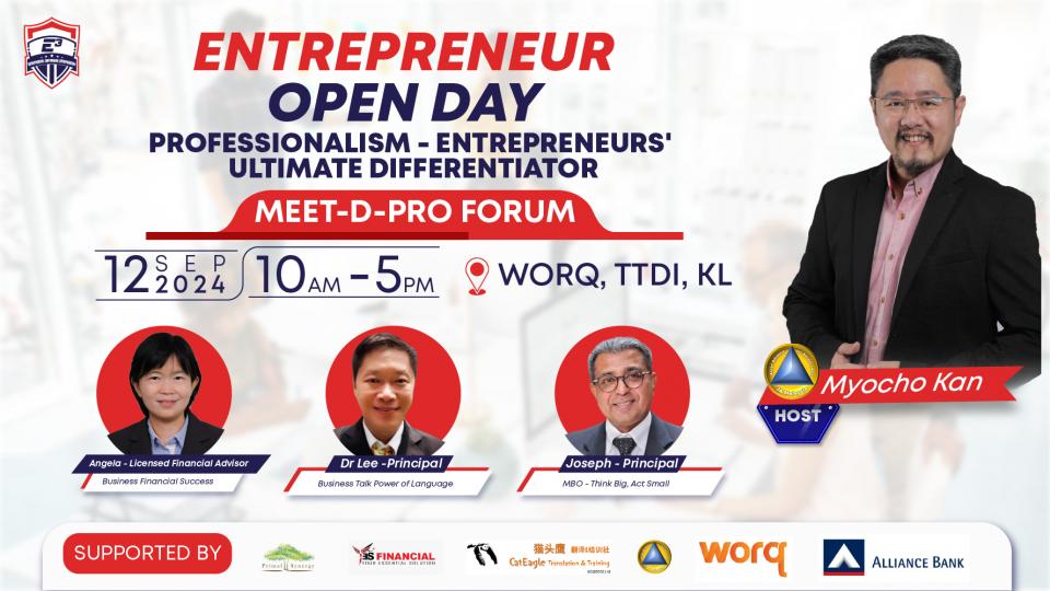 Entrepreneur Open Day 12 September 2024 Cover