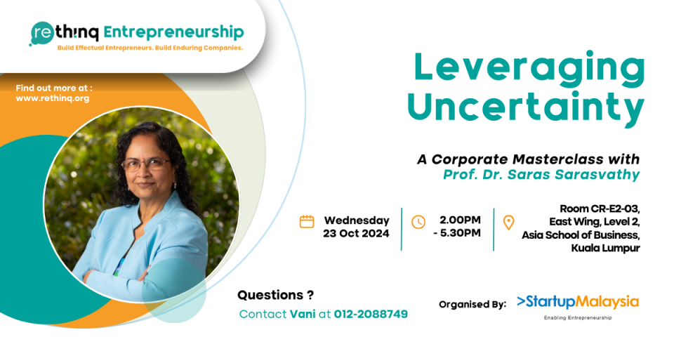 [Rethinq Entrepreneurship] Leveraging Uncertainty: A Masterclass with Prof. Dr. Saras Sarasvathy Cover