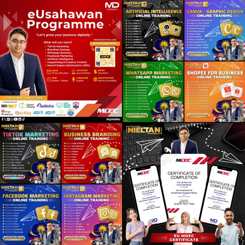 eU MDEC - Fully Subsidised Social Media Marketing & Digital Marketing Training with Artificial Intelligence | eUsahawan | DigitalPreneurship Cover