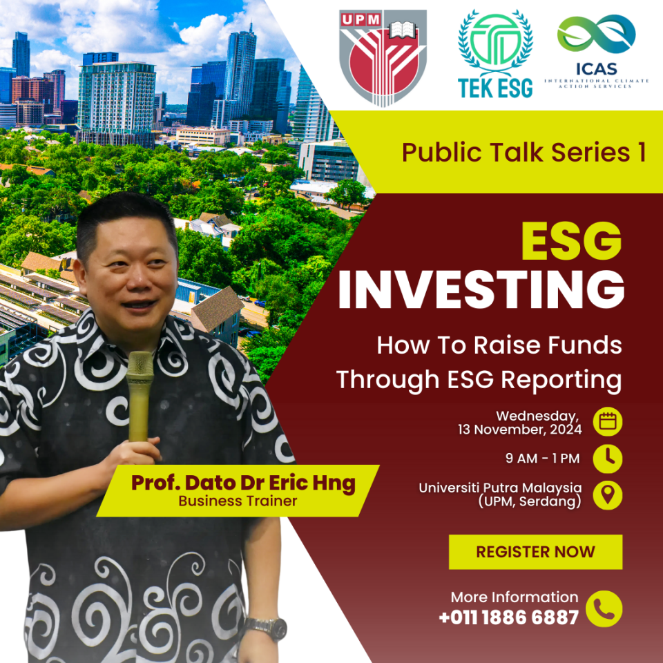 ESG INVESTING - Public Talk Series 1: How to Raise Funds Through ESG Reporting Cover