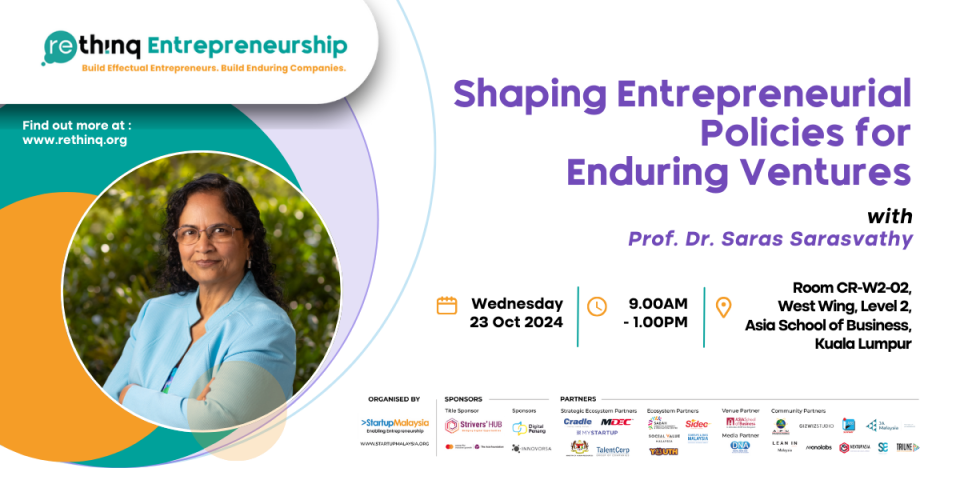 [Rethinq Entrepreneurship] Policy Roundtable With Prof. Dr. Saras Sarasvathy Cover