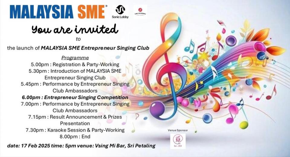 Launch of MALAYSIA SME Entrepreneur Singing Club Cover