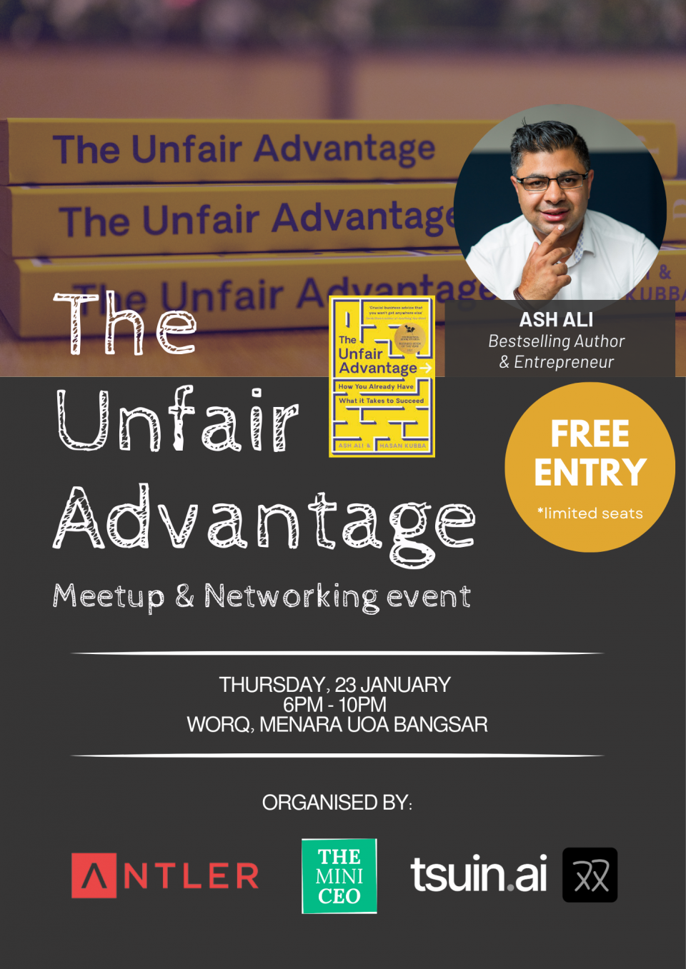 The Unfair Advantage | Fireside Chat with Bestselling Author and Entrepreneur, Ash Ali Cover